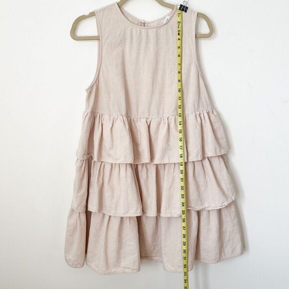 En Saison Viggo Sleeveless Tiered Mini Dress Womens Medium Beige Cotton Natural - Picture 12 of 16